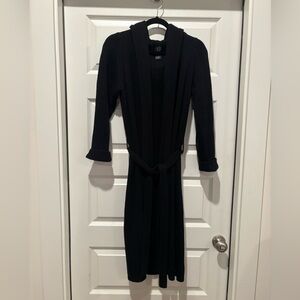 INC Black Ribbed Long Knit Cardigan with Belt